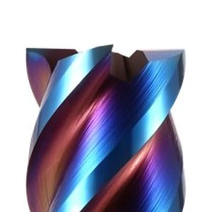 HRC65 Nano Blue 4-Flute Flat End Mill — Nano Blue